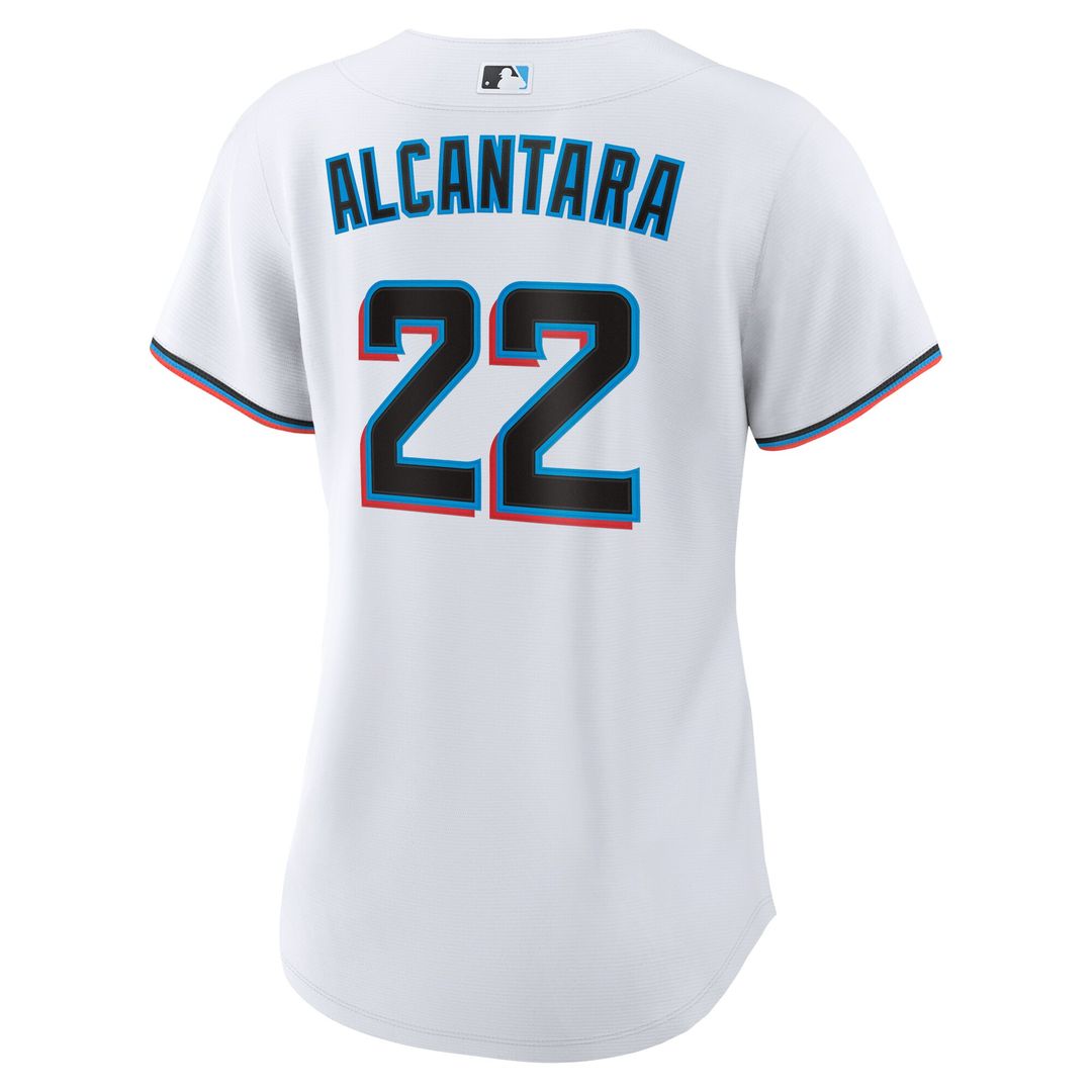 Miami Marlins Sandy Alcantara Nike Women's Home Replica Player Jersey - White Team Jersey Sports Fan Apparel