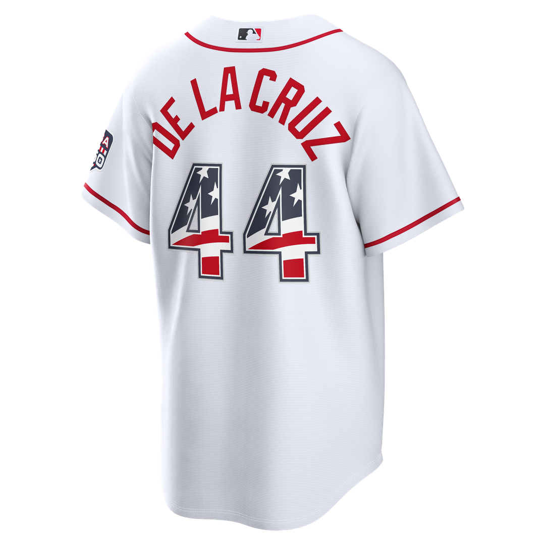 Cincinnati Reds Elly De La Cruz Nike USA 250 Fourth of July Home Stadium Jersey - White Team Jersey Sports Fan Apparel