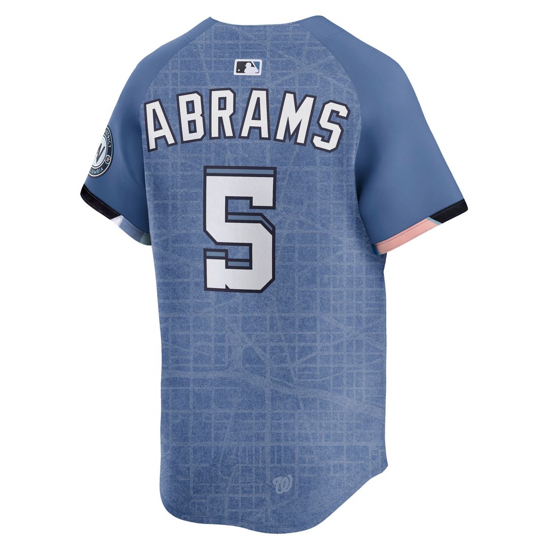 Washington Nationals CJ Abrams Nike 2025 City Connect Limited Jersey - Blue Team Jersey Sports Fan Apparel