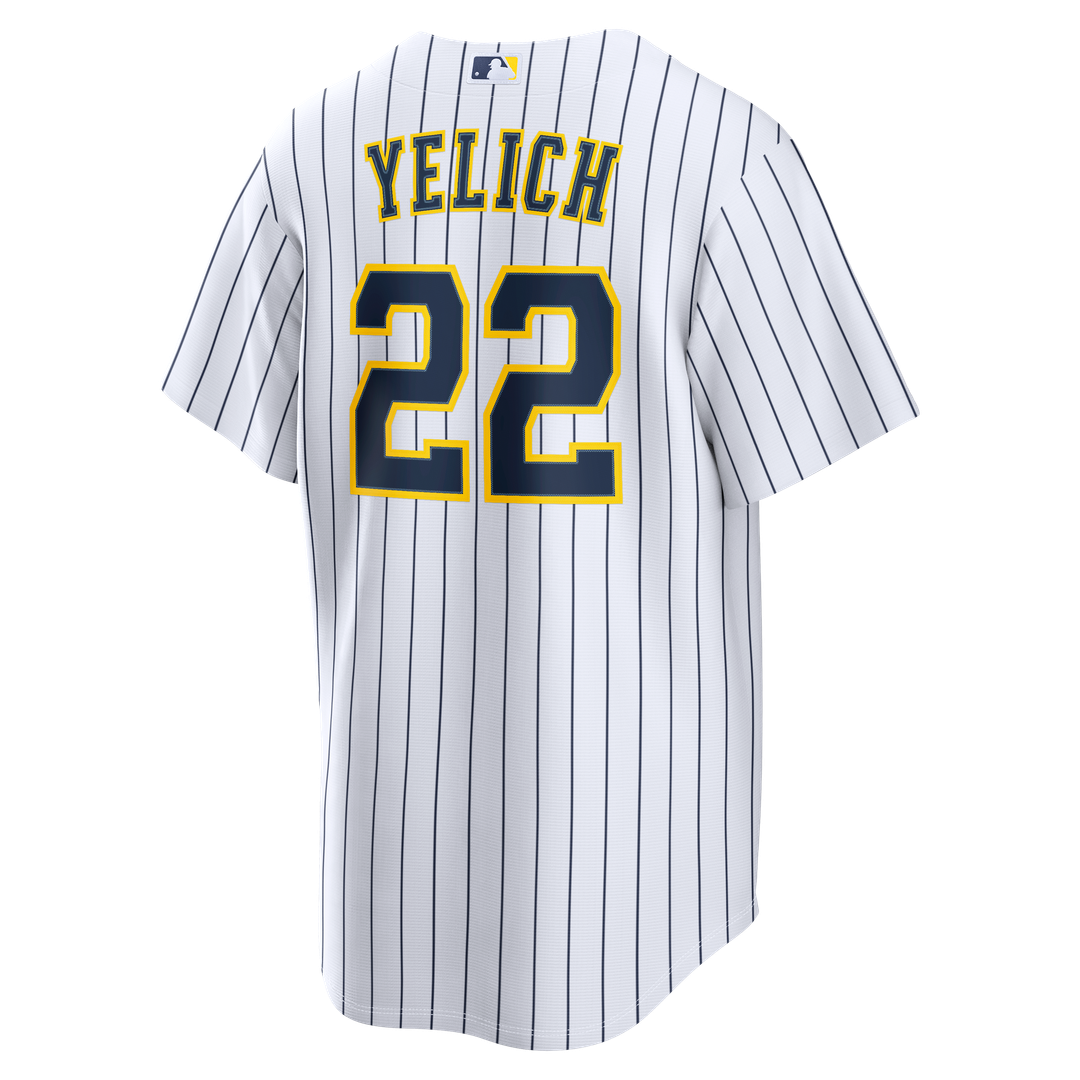 Milwaukee Brewers Christian Yelich Nike Alternate Replica Jersey - White Team Jersey Sports Fan Apparel