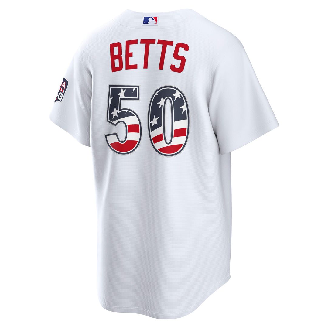 Los Angeles Dodgers Mookie Betts Nike USA 250 Fourth of July Home Stadium Jersey - White Team Jersey Sports Fan Apparel