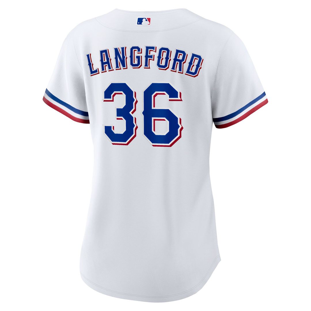 Texas Rangers Wyatt Langford Nike Women's Home Replica Jersey - White Team Jersey Sports Fan Apparel
