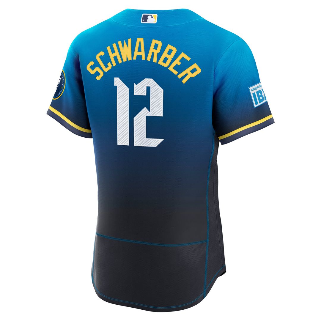 Philadelphia Phillies Kyle Schwarber Nike City Connect Authentic Sponsor Patch Jersey - Navy Team Jersey Sports Fan Apparel
