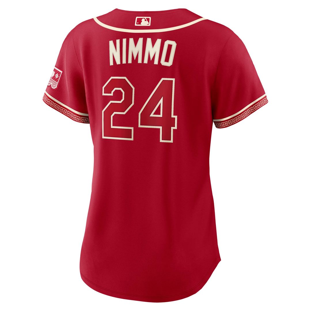 Texas Rangers Brandon Nimmo Nike Women's 2026 City Connect Stadium Jersey - Red Team Jersey Sports Fan Apparel