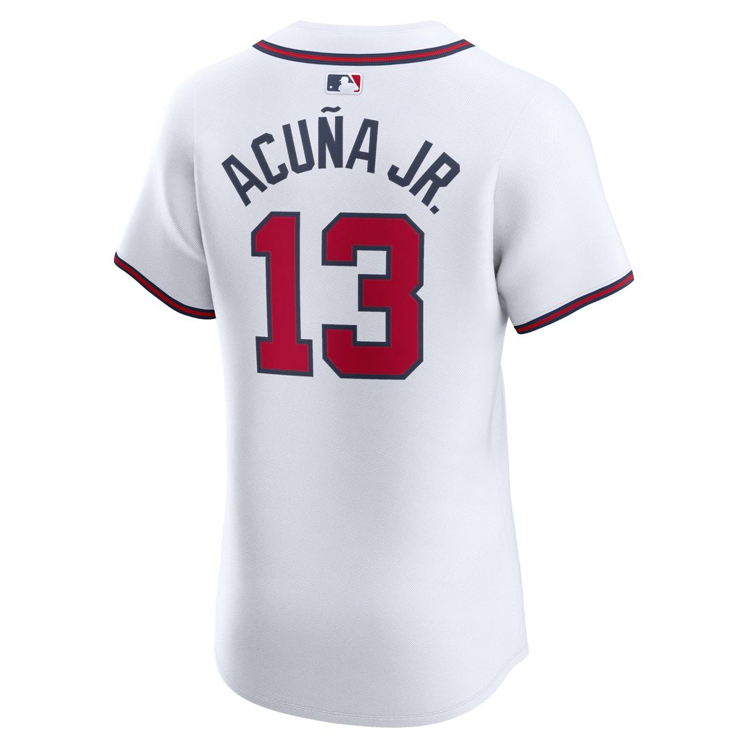 Atlanta Braves Ronald Acuña Jr. Nike Home Elite Jersey - White Team Jersey Sports Fan Apparel