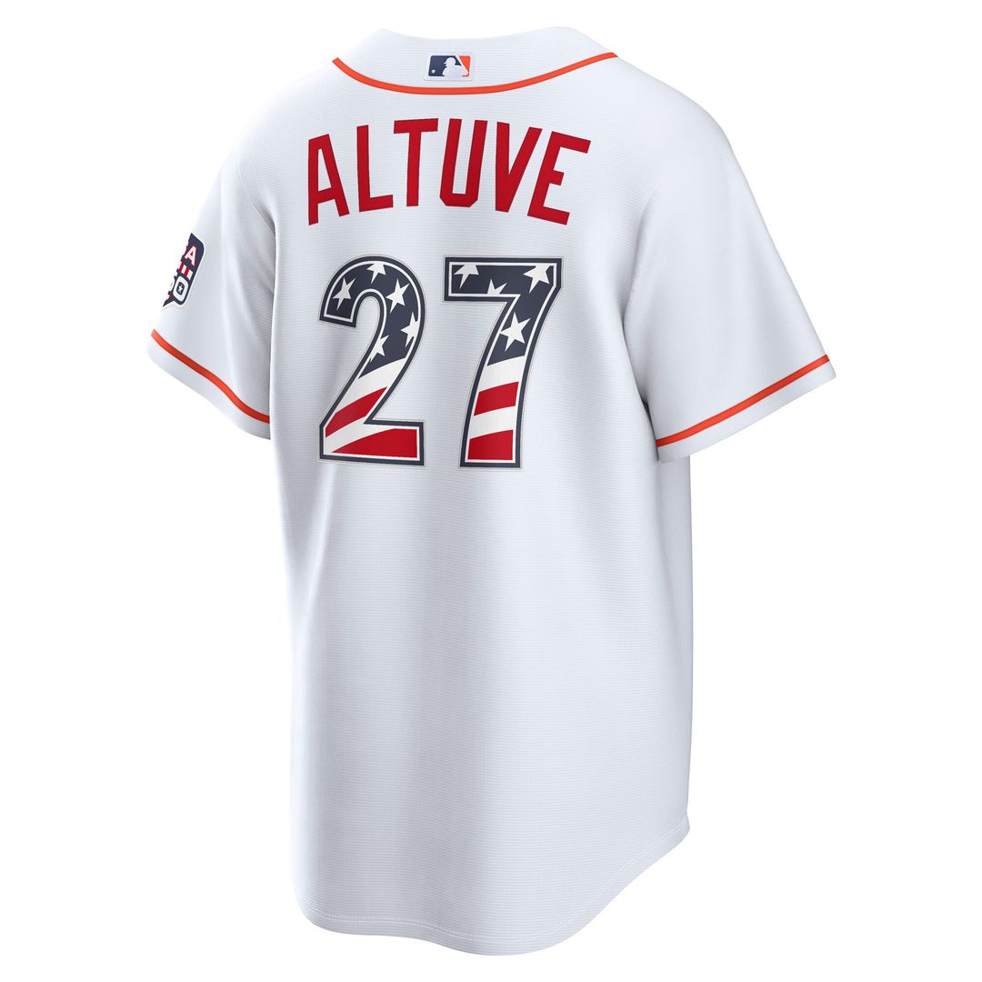 Houston Astros Jose Altuve Nike USA 250 Fourth of July Home Stadium Jersey - White Team Jersey Sports Fan Apparel