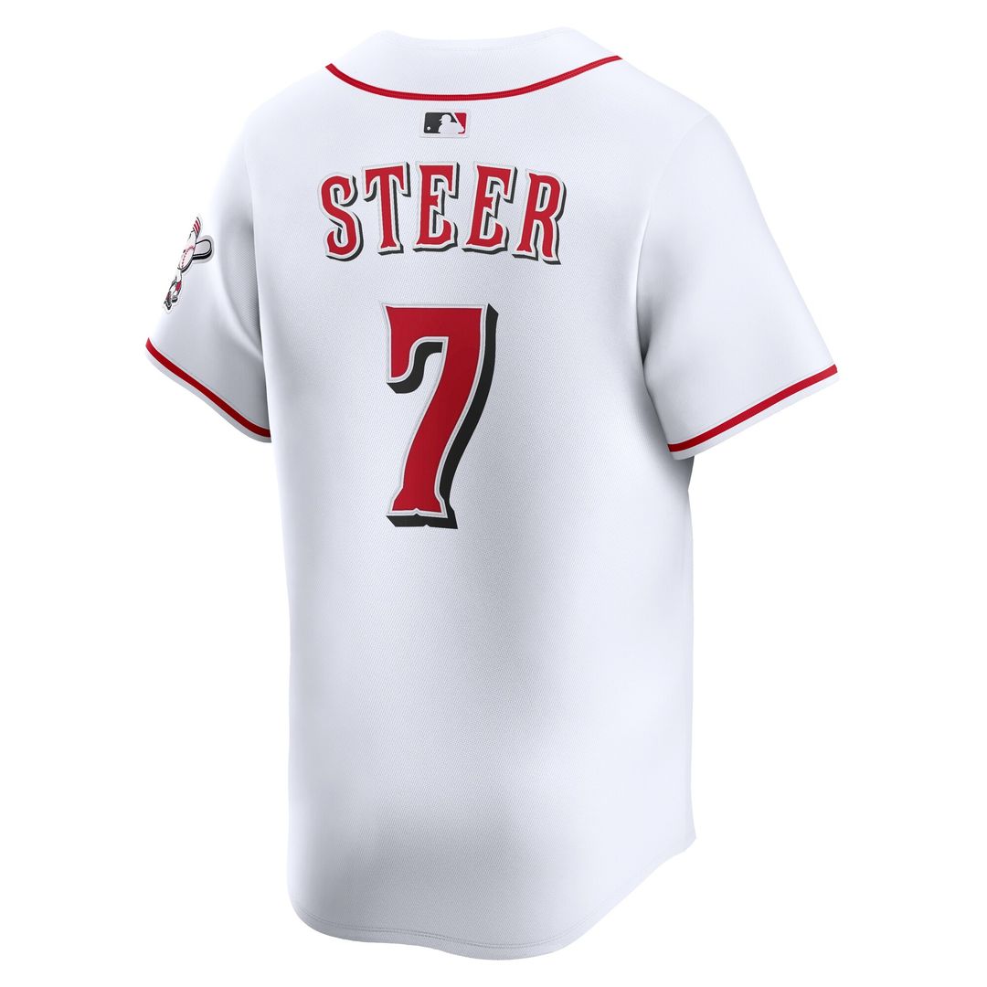 Cincinnati Reds Spencer Steer Nike Home Limited Player Jersey - White Team Jersey Sports Fan Apparel