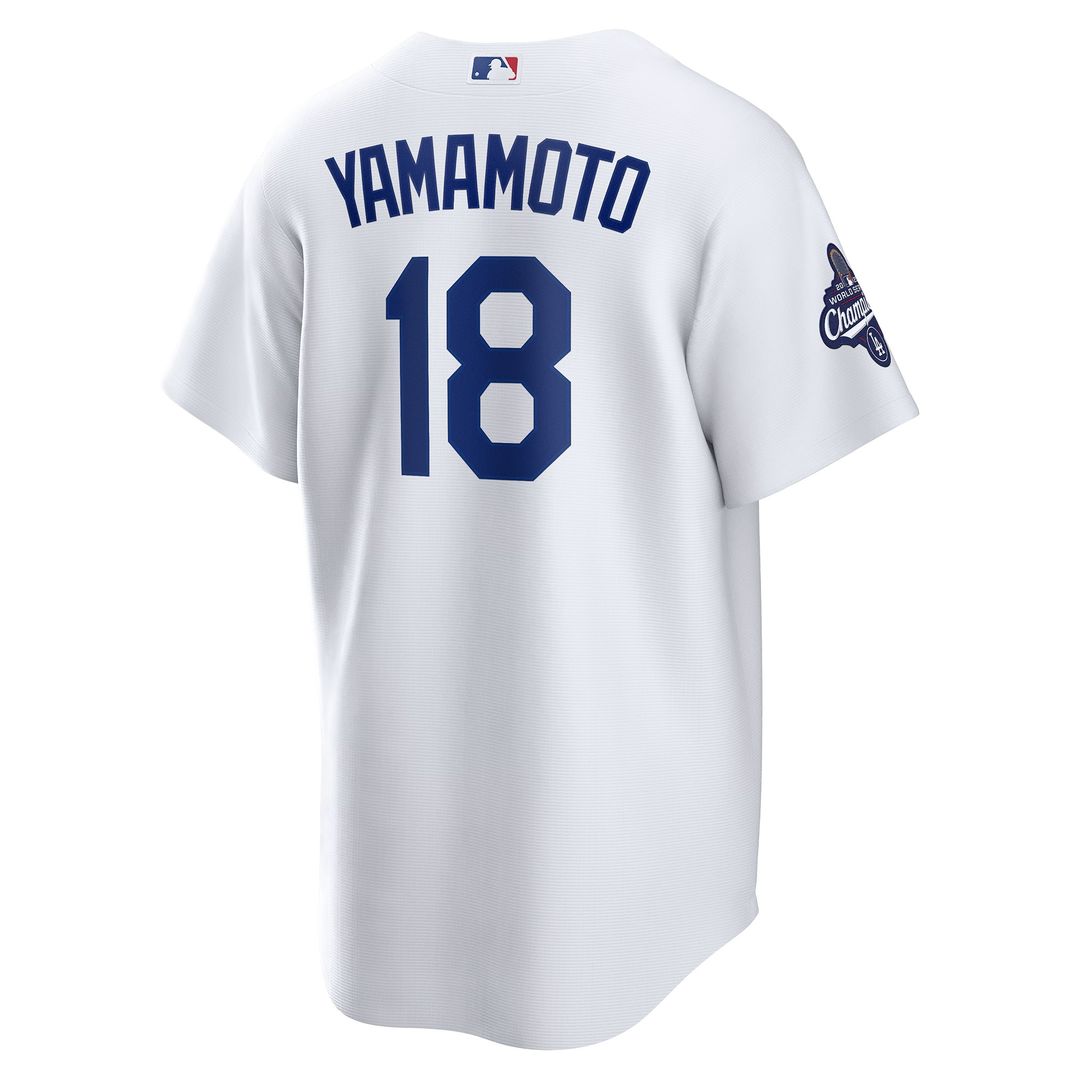 Los Angeles Dodgers Yoshinobu Yamamoto Nike 2025 World Series Champions Home Replica Jersey - White Team Jersey Sports Fan Apparel