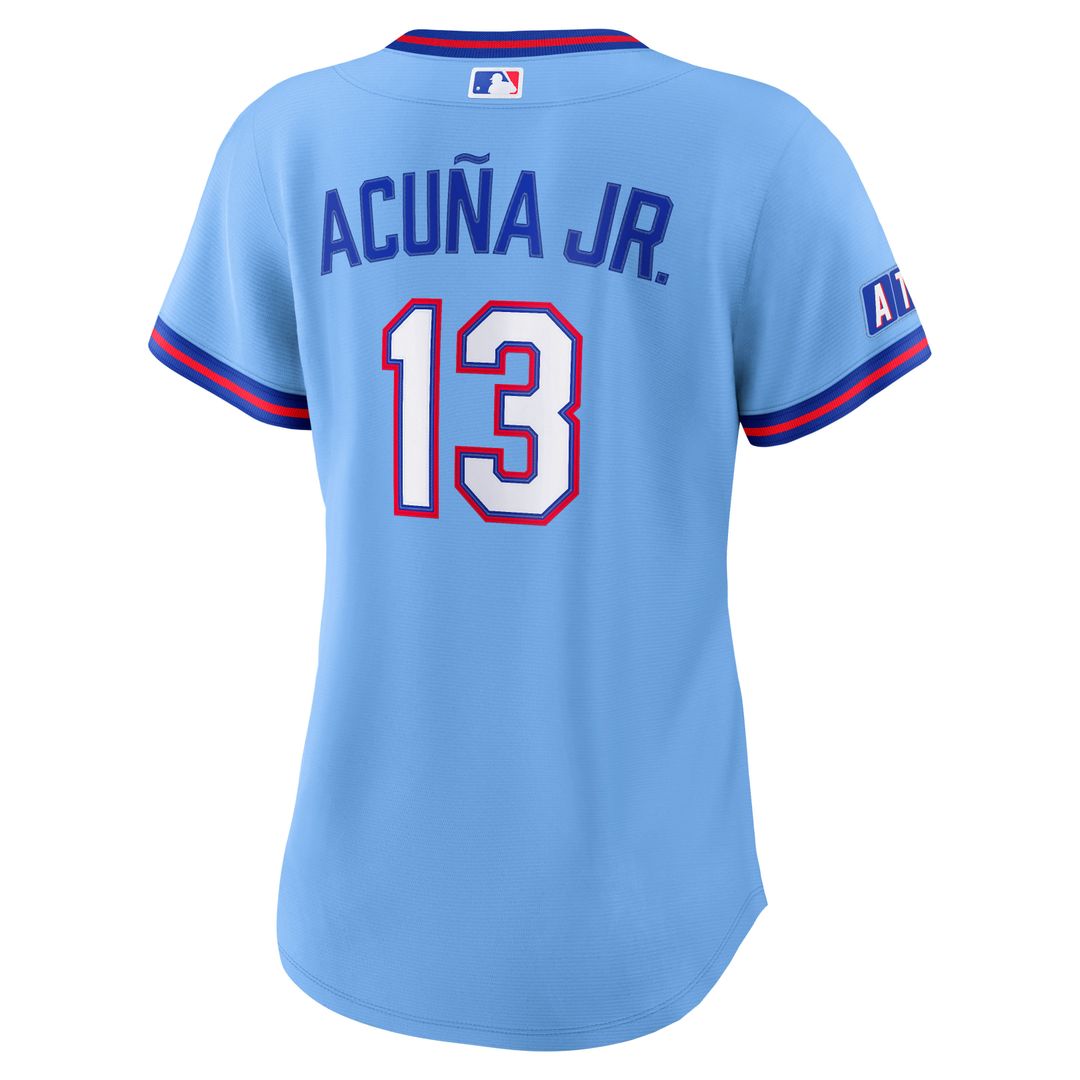 Atlanta Braves Ronald Acuña Jr. Nike Women's 2026 City Connect Stadium Jersey - Powder Blue Team Jersey Sports Fan Apparel