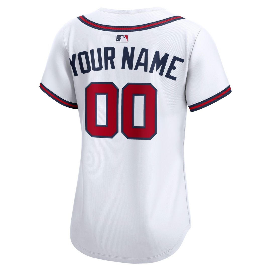 Atlanta Braves Nike Women's Home Limited Custom Jersey - White Team Jersey Sports Fan Apparel
