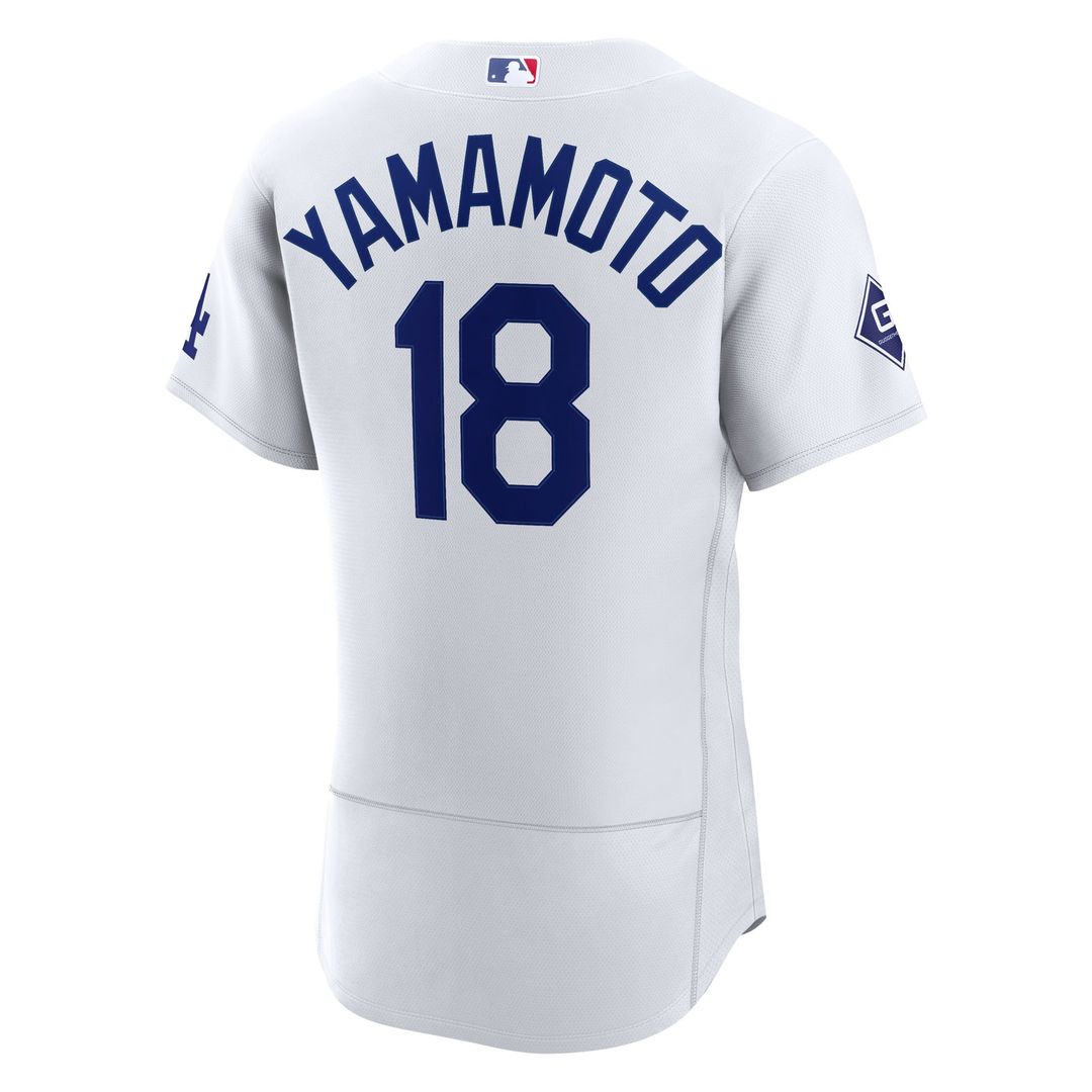 Los Angeles Dodgers Yoshinobu Yamamoto Nike Home Authentic Sponsor Patch Jersey - White Team Jersey Sports Fan Apparel