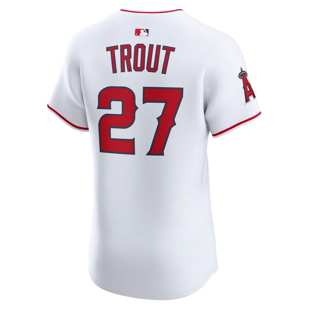 Los Angeles Angels Mike Trout Nike Home ElitePlayer Jersey - White Team Jersey Sports Fan Apparel