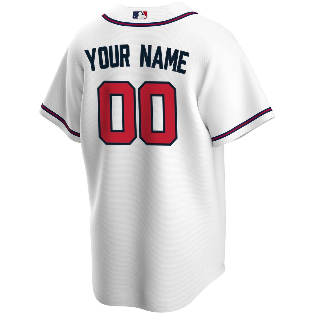 Atlanta Braves Nike Home Replica Custom Jersey - White Team Jersey Sports Fan Apparel