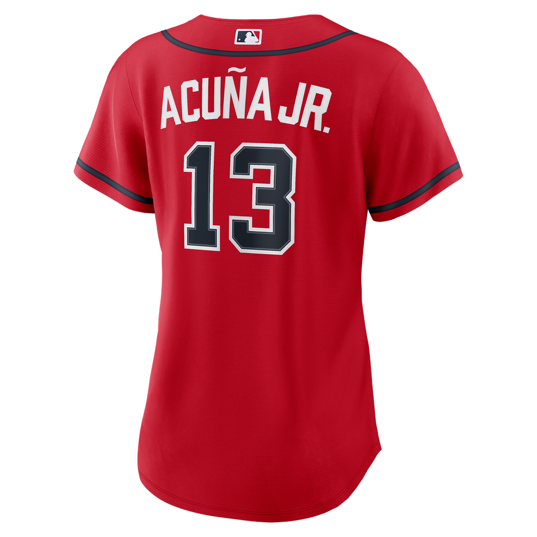 Atlanta Braves Ronald Acuña Jr. Nike Women's Alternate Replica Jersey - Navy Team Jersey Sports Fan Apparel