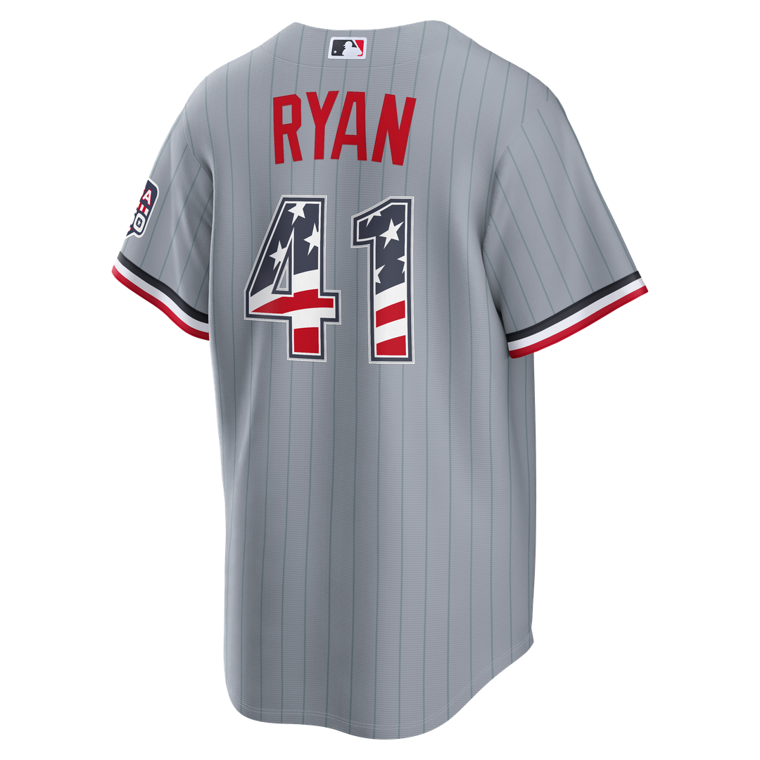 Minnesota Twins Joe Ryan Nike USA 250 Fourth of July Road Stadium Jersey - Gray Team Jersey Sports Fan Apparel