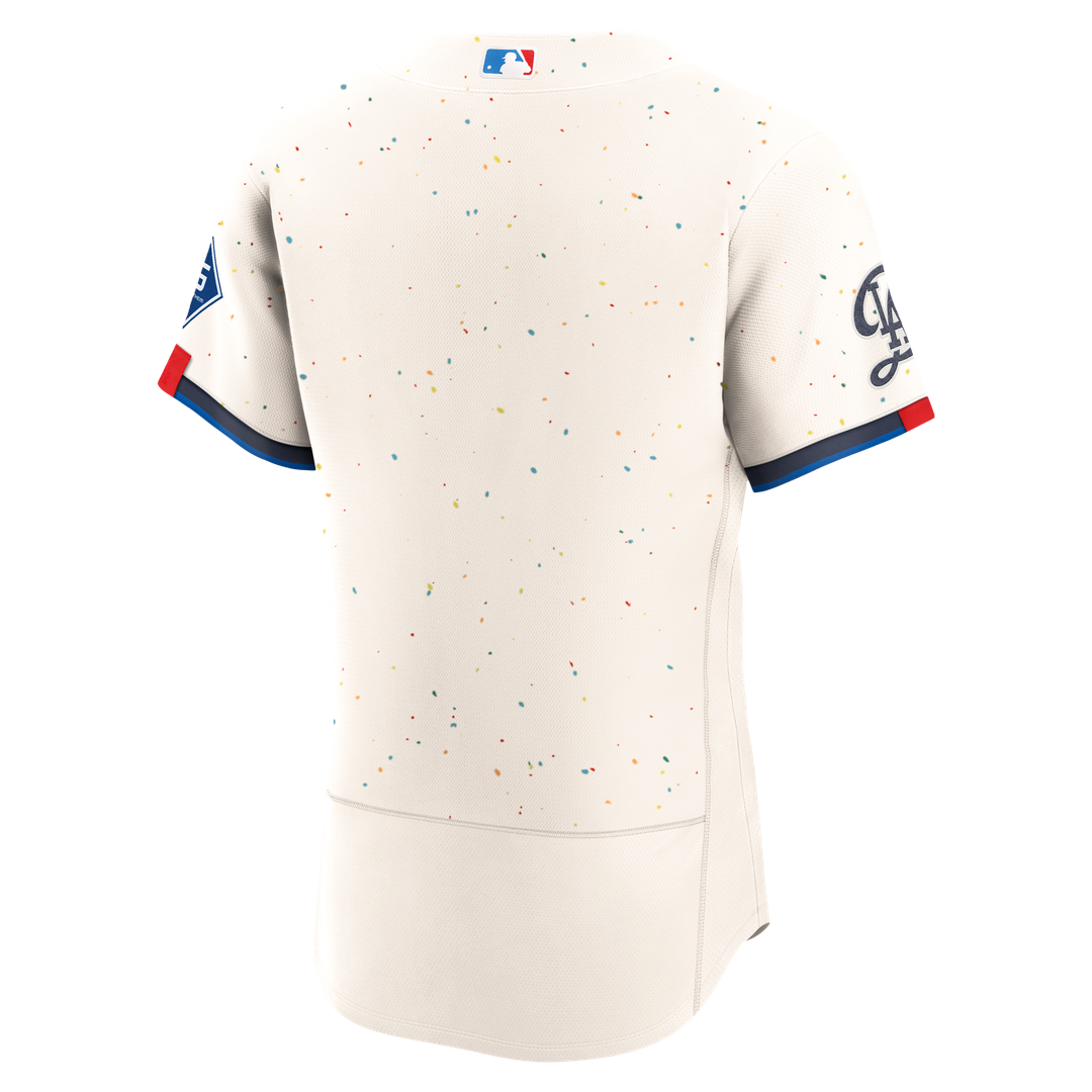 Los Angeles Dodgers Nike City Connect Authentic Sponsor Patch Jersey - Cream Team Jersey Sports Fan Apparel