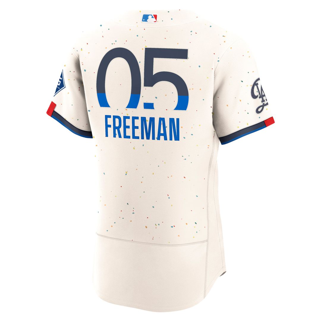 Los Angeles Dodgers Freddie Freeman Nike City Connect Authentic Sponsor Patch Jersey - Cream Team Jersey Sports Fan Apparel