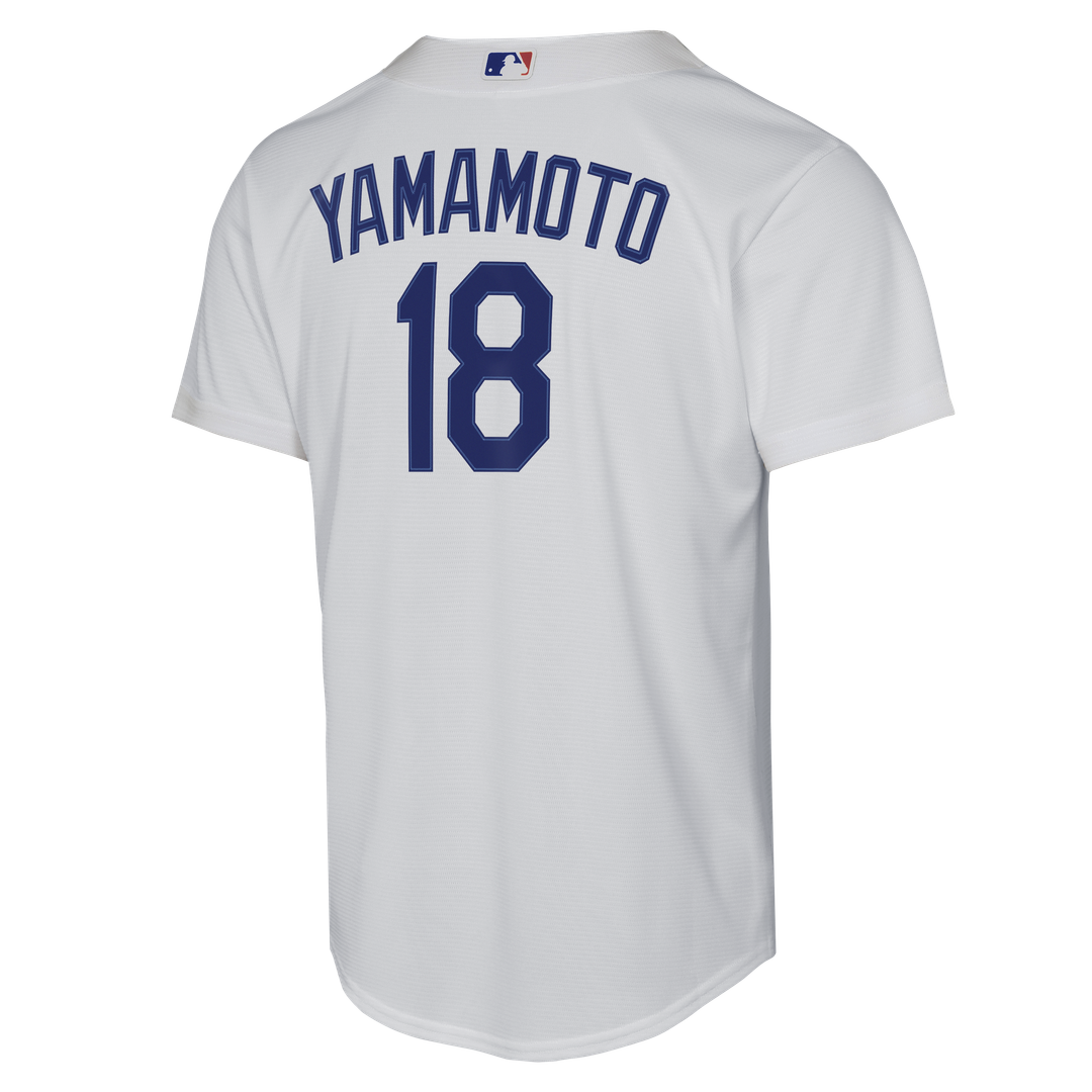 Los Angeles Dodgers Yoshinobu Yamamoto Nike Youth Home Baseline Jersey - White Team Jersey Sports Fan Apparel