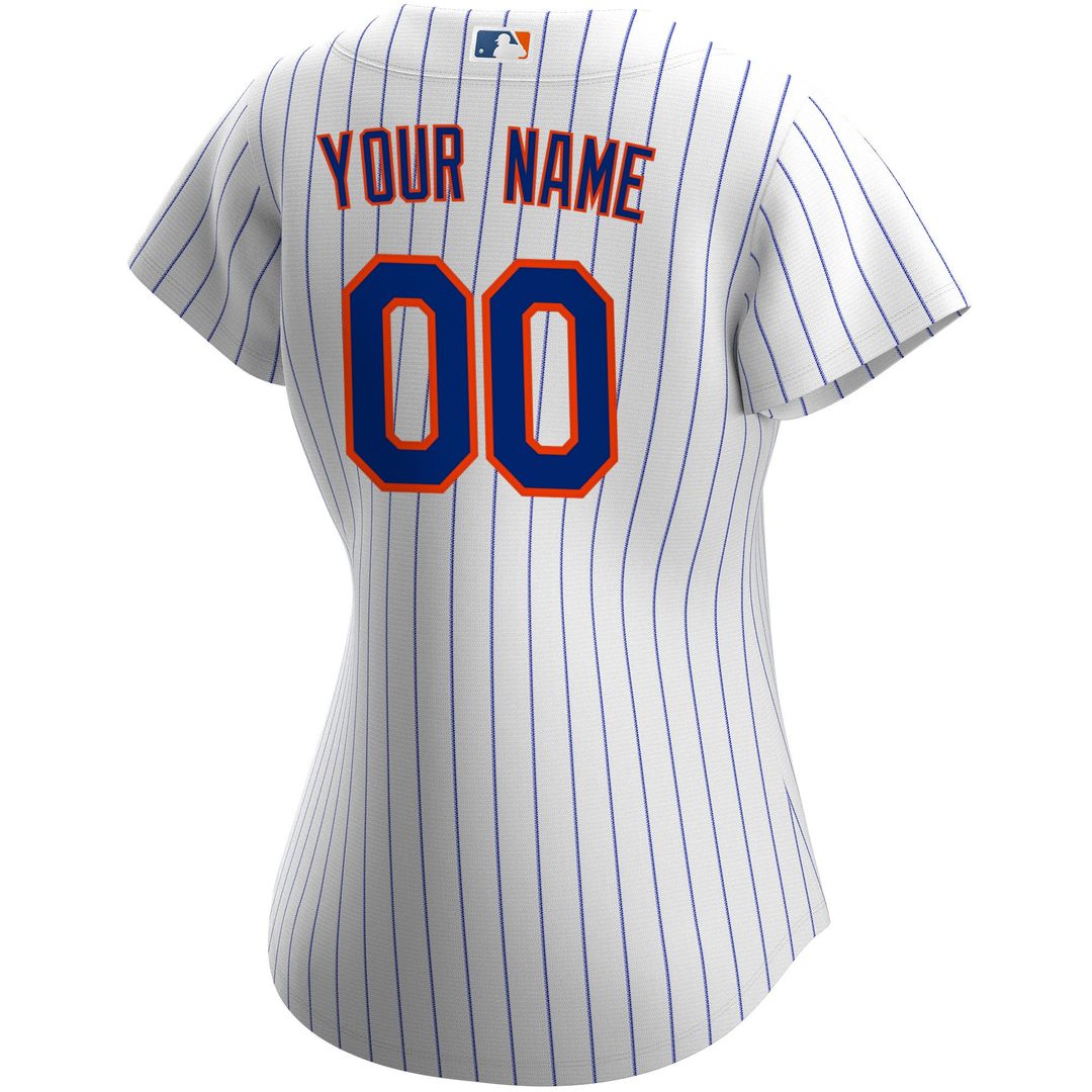 New York Mets Nike Women's Home Replica Custom Jersey - White Team Jersey Sports Fan Apparel