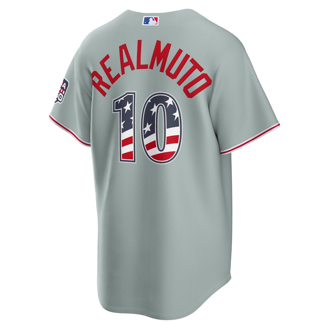 Philadelphia Phillies J.T. Realmuto Nike USA 250 Fourth of July Road Stadium Jersey - Gray Team Jersey Sports Fan Apparel