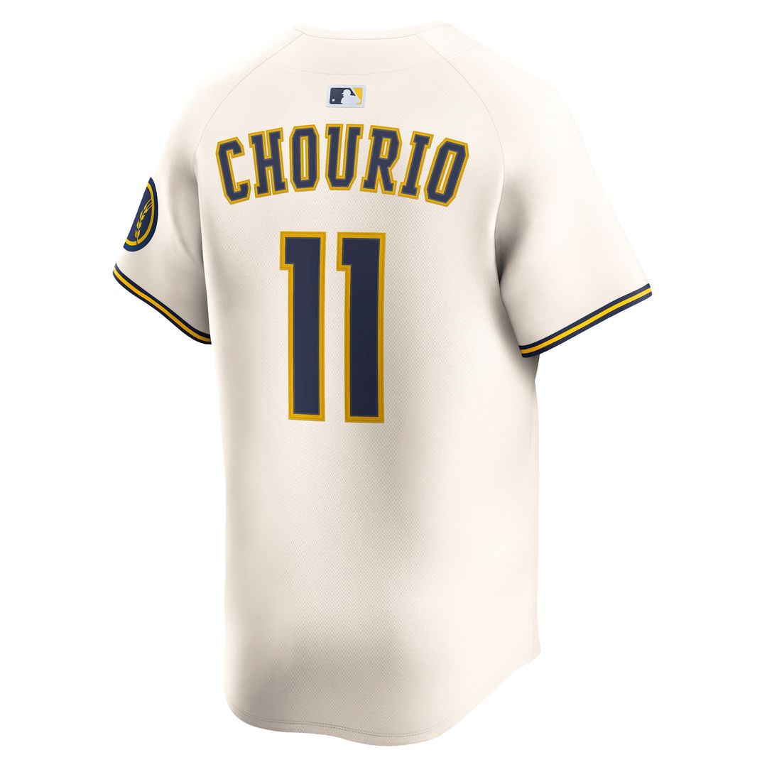 Milwaukee Brewers Jackson Chourio Nike Home Limited Jersey - Cream Team Jersey Sports Fan Apparel