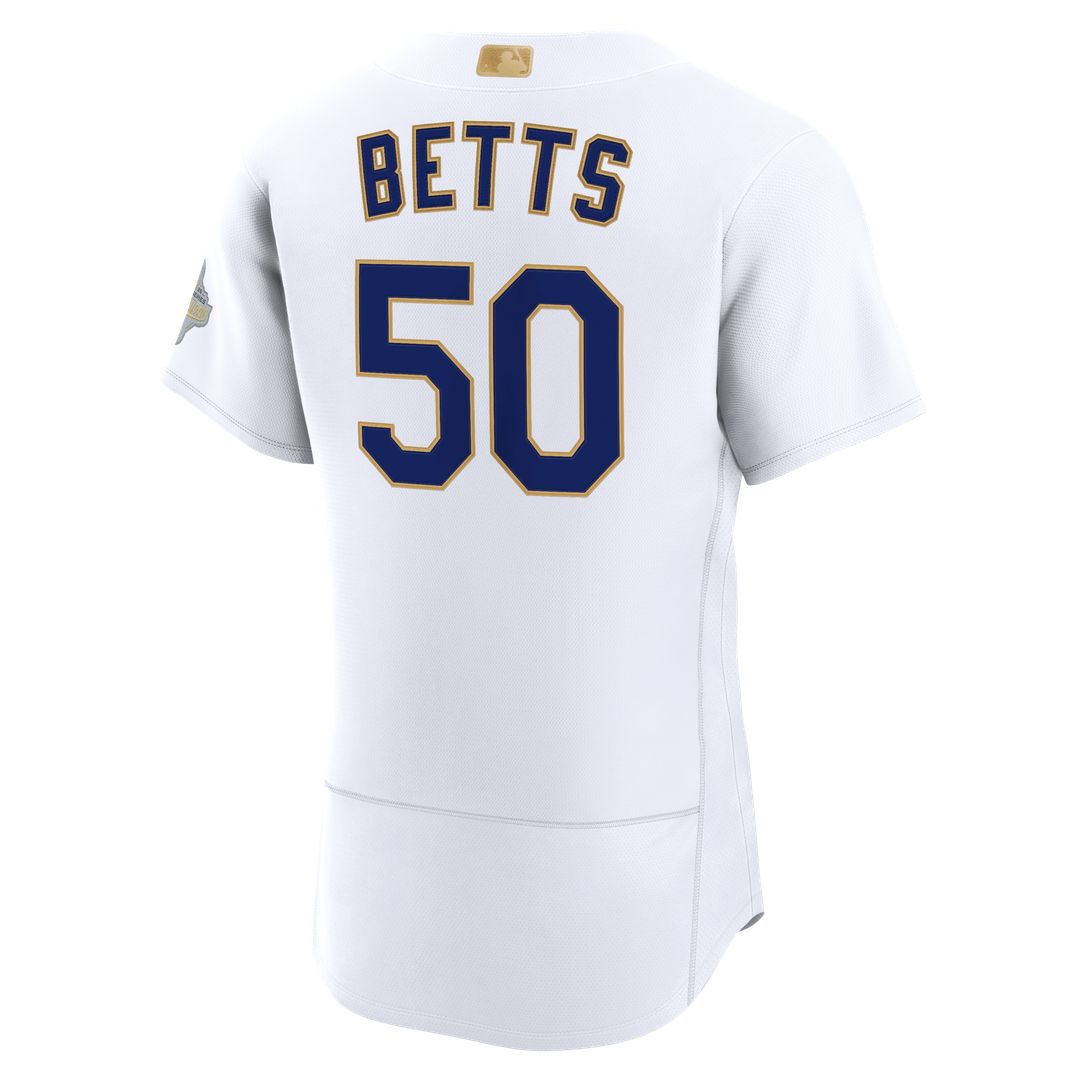 Los Angeles Dodgers Mookie Betts Nike 2026 Gold Collection Authentic Jersey - White Team Jersey Sports Fan Apparel