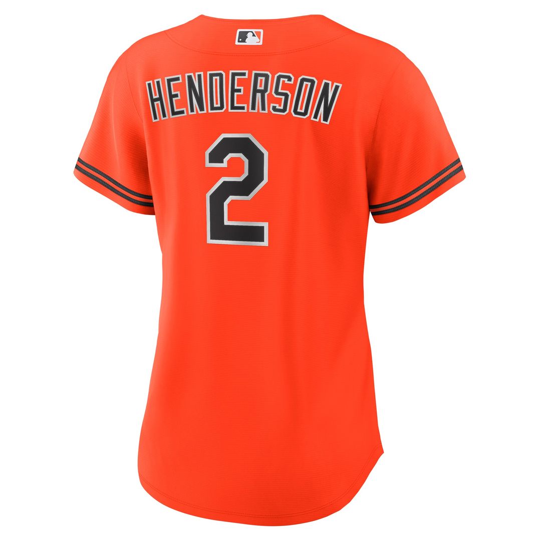 Baltimore Orioles Gunnar Henderson Nike Women's Alternate 2 Replica Jersey - Orange Team Jersey Sports Fan Apparel