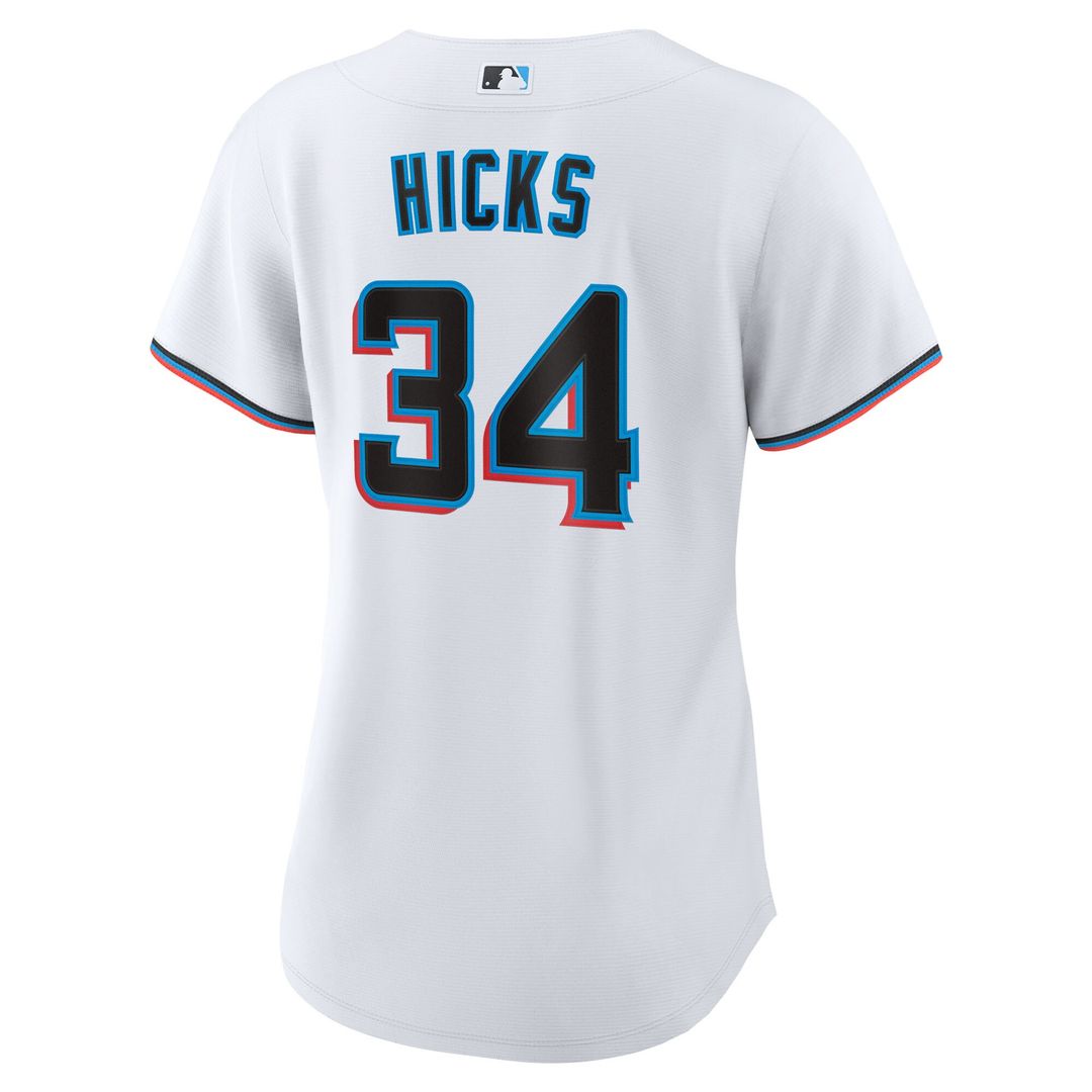Miami Marlins Liam Hicks Nike Women's Home Replica Jersey - White Team Jersey Sports Fan Apparel