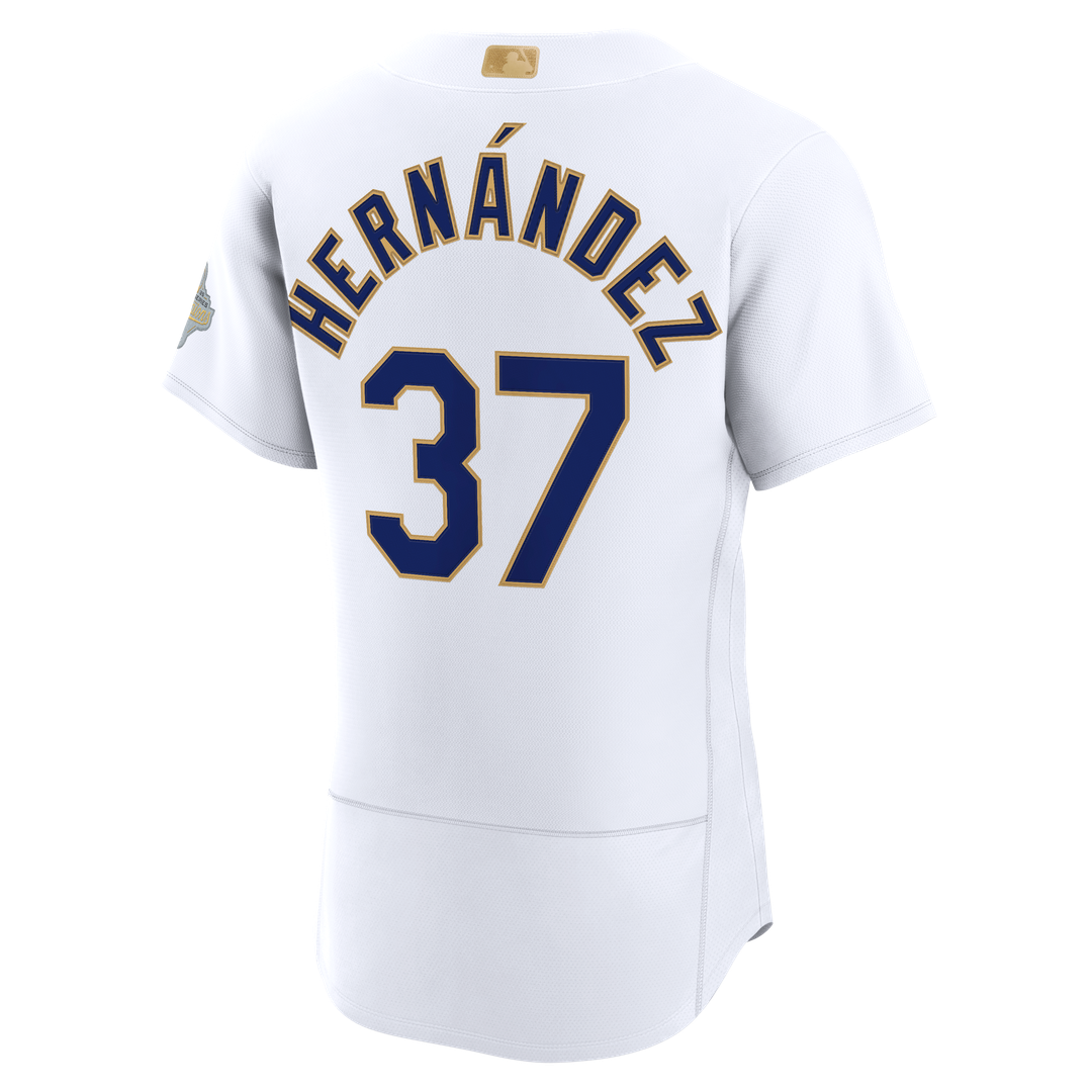 Los Angeles Dodgers Teoscar Hernández Nike 2026 Gold Collection Authentic Jersey - White Team Jersey Sports Fan Apparel