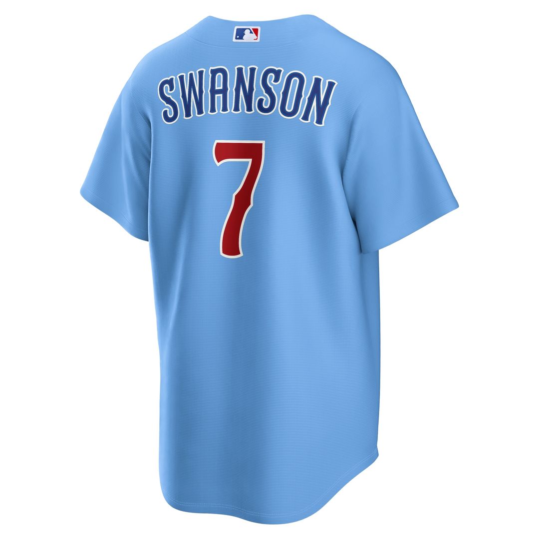 Chicago Cubs Dansby Swanson Nike Alternate Replica Jersey - Light Blue Team Jersey Sports Fan Apparel