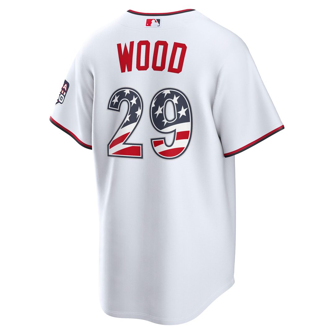 Washington Nationals James Wood Nike USA 250 Fourth of July Home Stadium Jersey - White Team Jersey Sports Fan Apparel