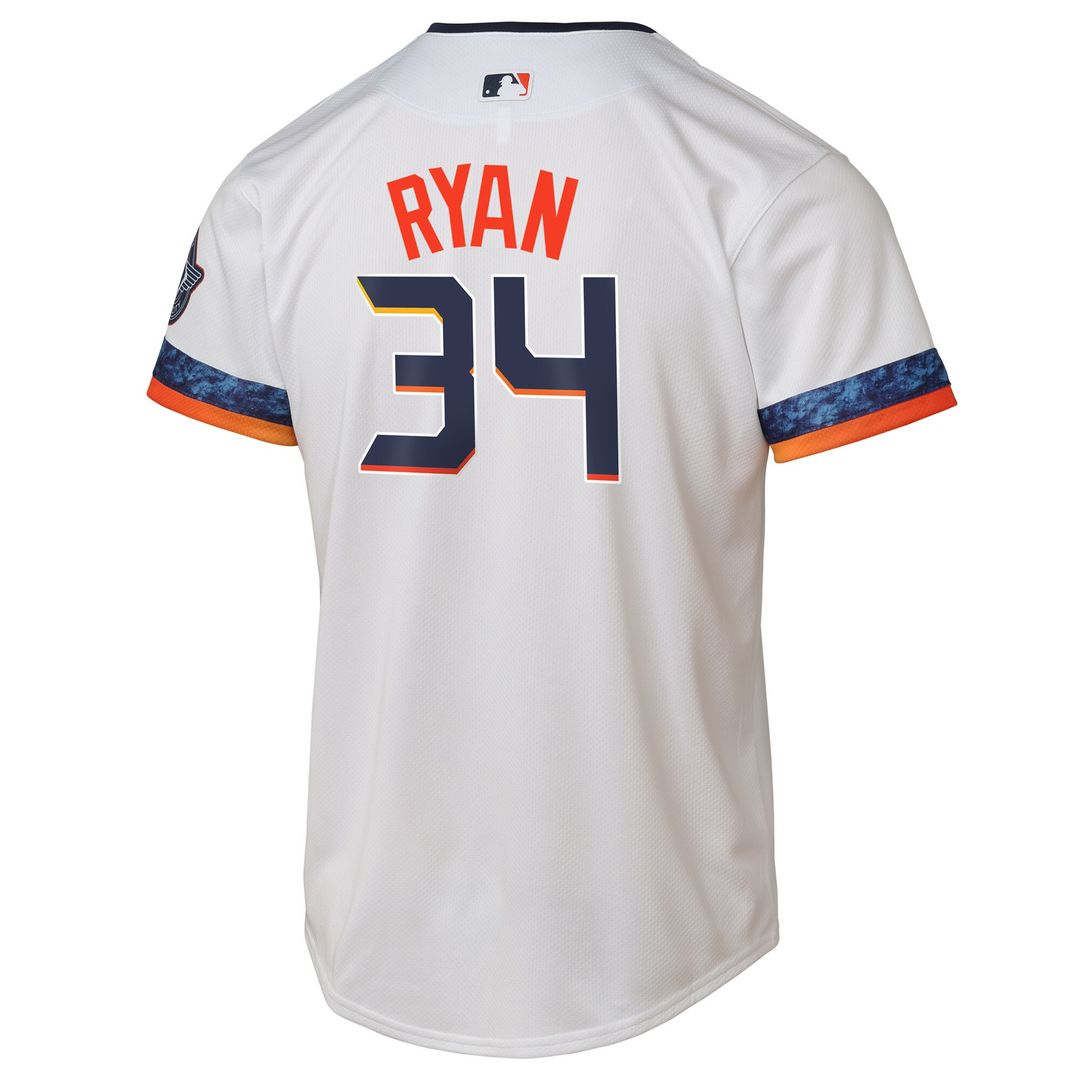 Houston Astros Nolan Ryan Nike Youth 2025 City Connect Limited Player Jersey - White Team Jersey Sports Fan Apparel