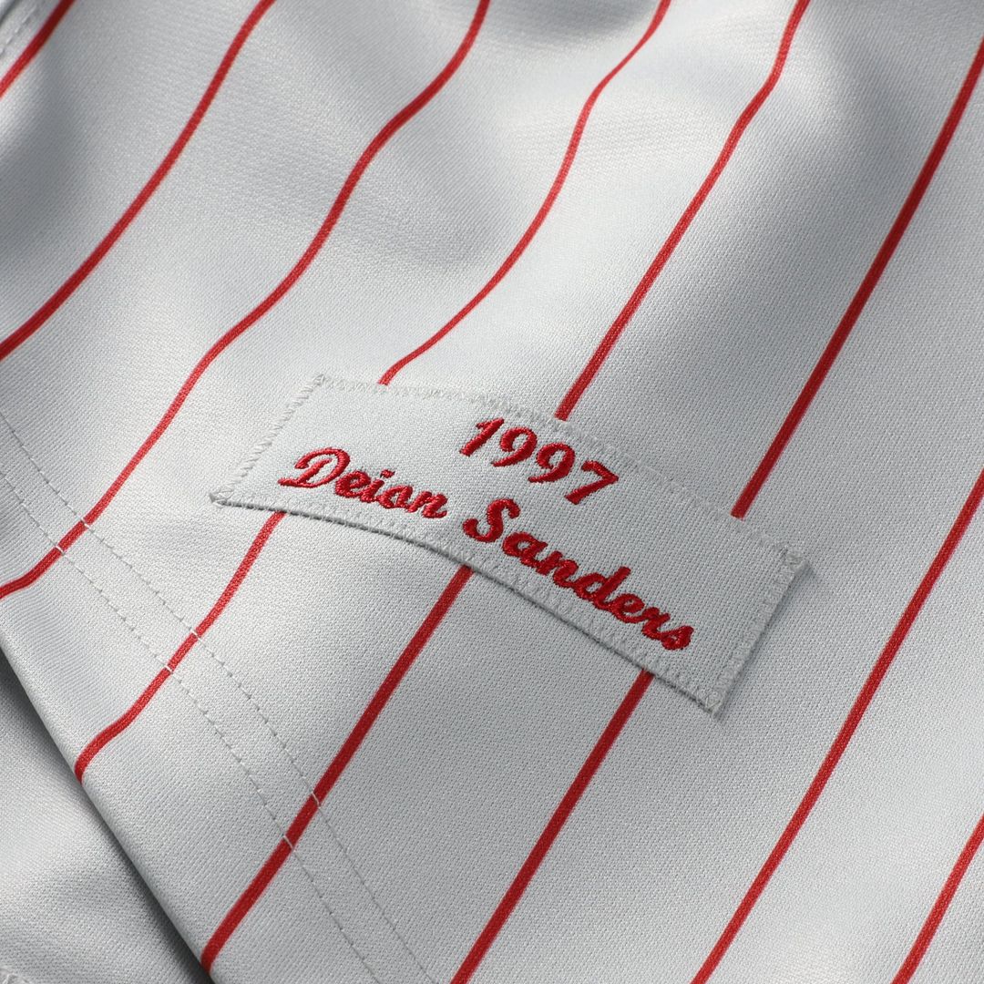 Cincinnati Reds Deion Sanders Mitchell & Ness 1997 Authentic Jersey - Gray Team Jersey Sports Fan Apparel