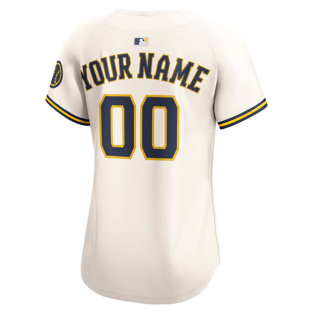 Milwaukee Brewers Nike Women's Home Limited Custom Jersey - Cream Team Jersey Sports Fan Apparel