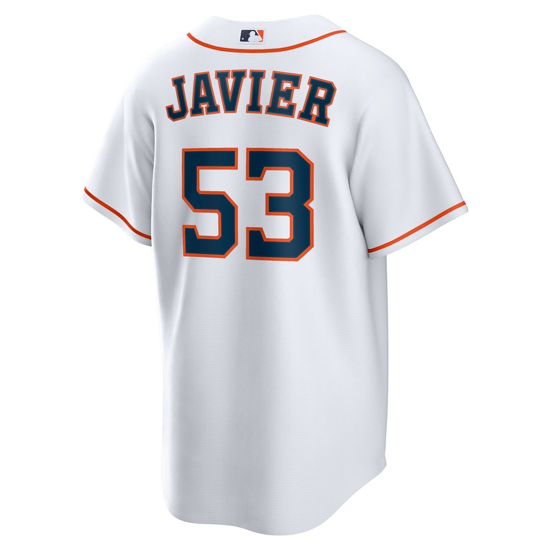 Houston Astros Cristian Javier Nike Home Replica Jersey - White Team Jersey Sports Fan Apparel