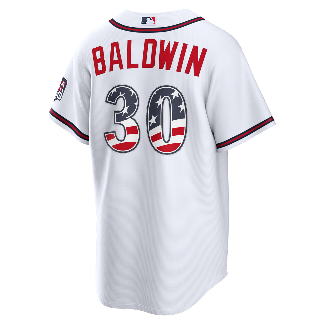 Atlanta Braves Drake Baldwin Nike USA 250 Fourth of July Home Stadium Jersey - White Team Jersey Sports Fan Apparel