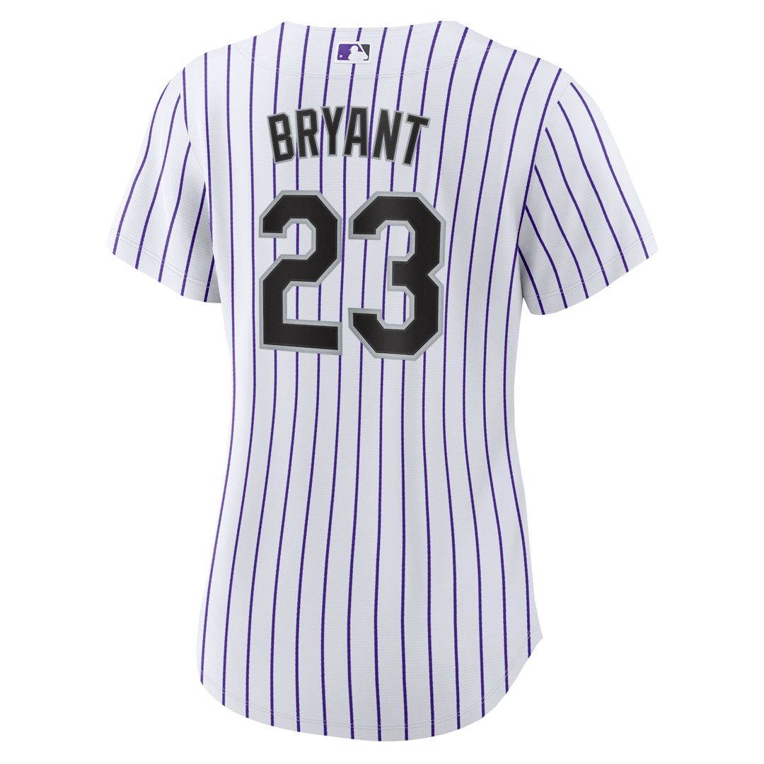 Colorado Rockies Kris Bryant Nike Women's Replica Player Jersey - White/Purple Team Jersey Sports Fan Apparel