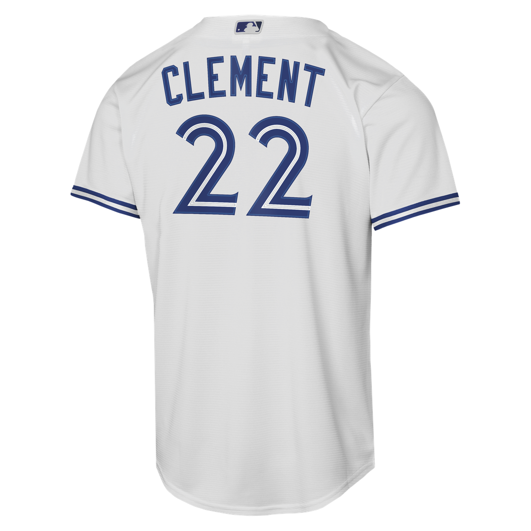 Toronto Blue Jays Ernie Clement Nike Youth Home Baseline Jersey - White Team Jersey Sports Fan Apparel