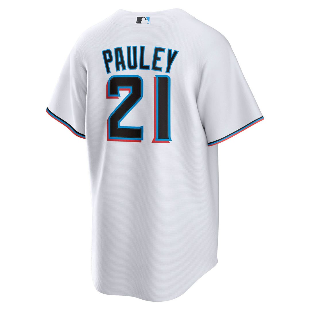 Miami Marlins Graham Pauley Nike Home Replica Jersey - White Team Jersey Sports Fan Apparel
