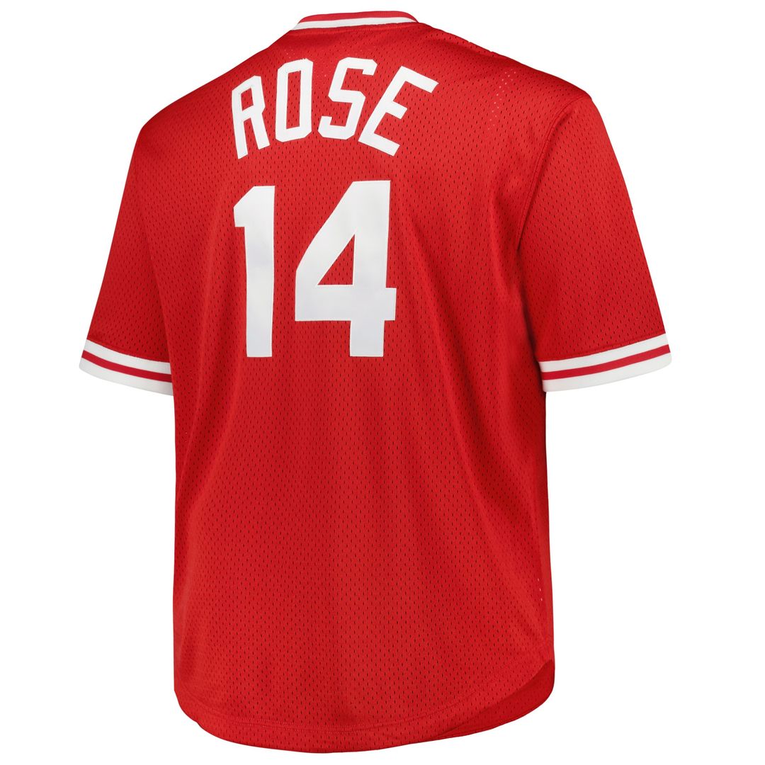Cincinnati Reds Pete Rose Mitchell & Ness 1984 Cooperstown Mesh Pullover Jersey - Red Team Jersey Sports Fan Apparel