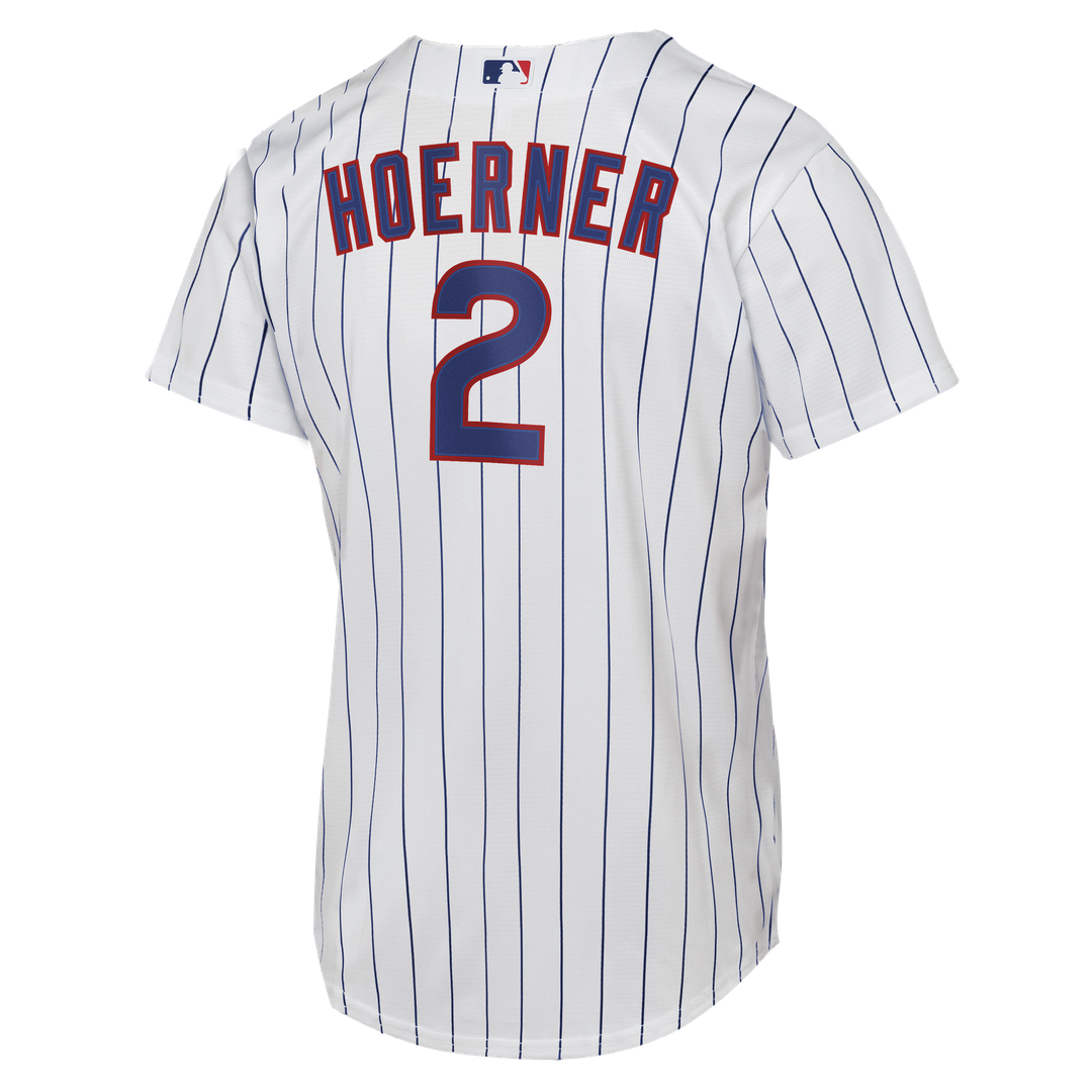 Chicago Cubs Nico Hoerner Nike Youth Home Replica Jersey - White Team Jersey Sports Fan Apparel
