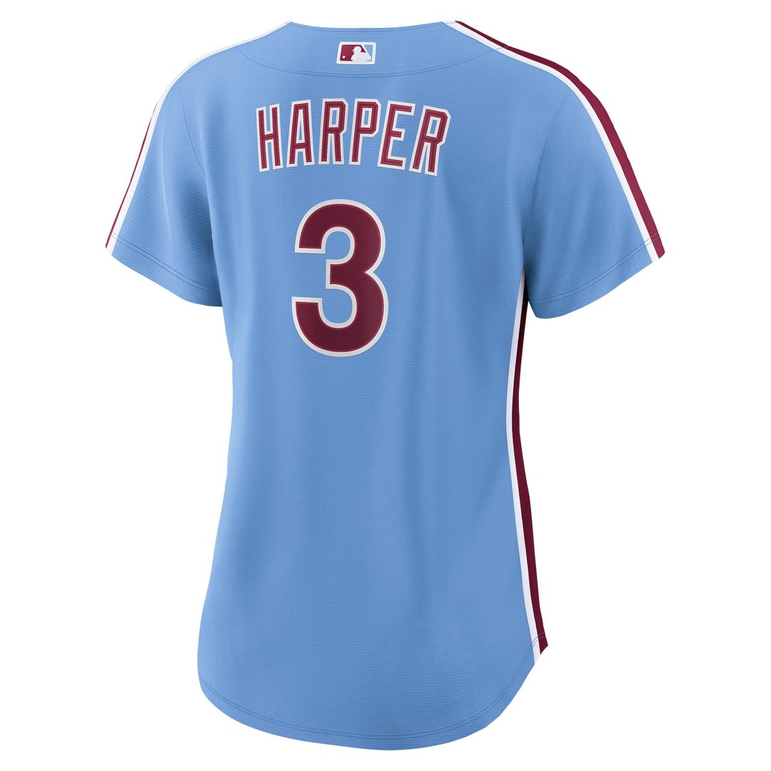 Philadelphia Phillies Bryce Harper Nike Women's Alternate Replica Jersey - Light Blue Team Jersey Sports Fan Apparel