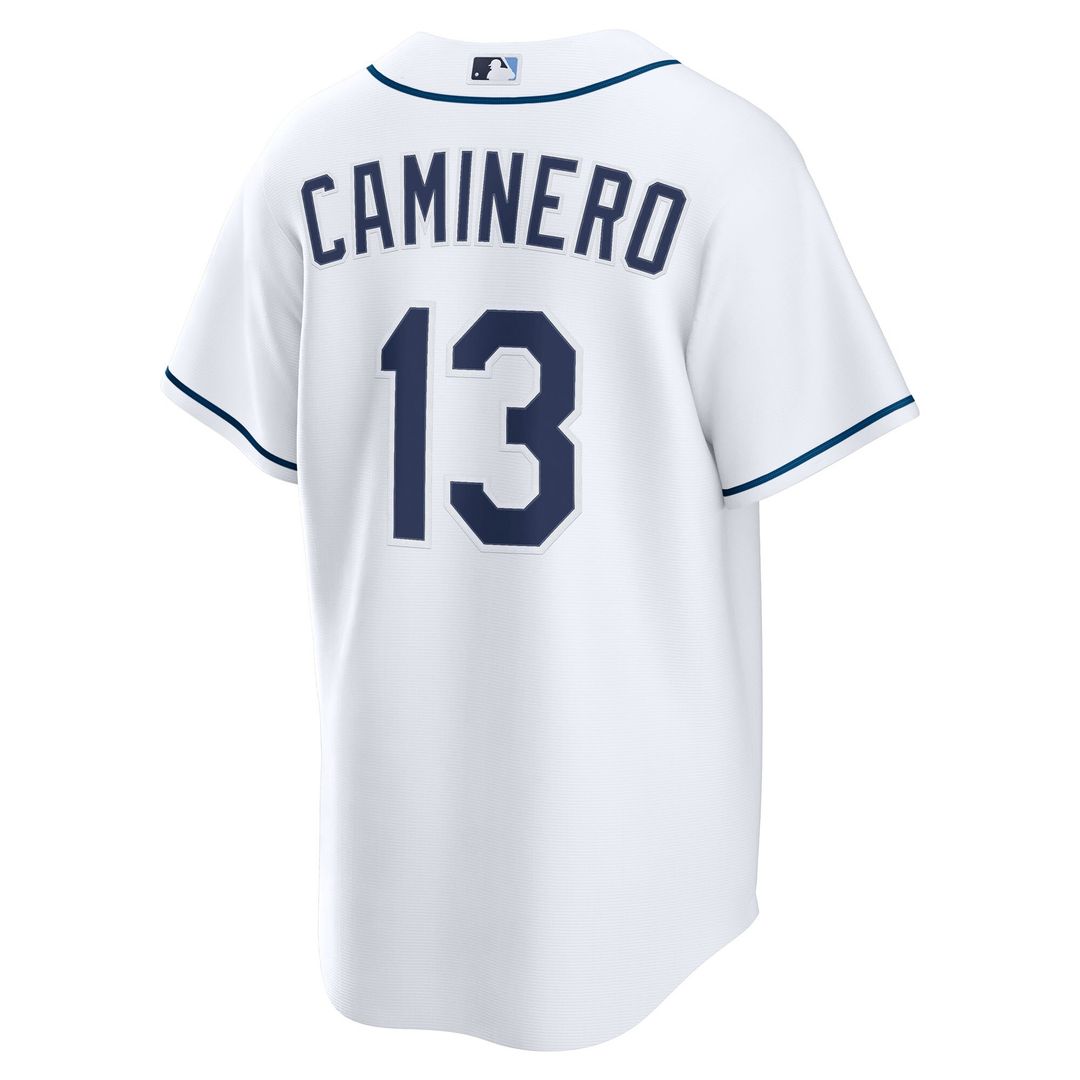 Tampa Bay Rays Junior Caminero Nike Home Replica Jersey - White Team Jersey Sports Fan Apparel