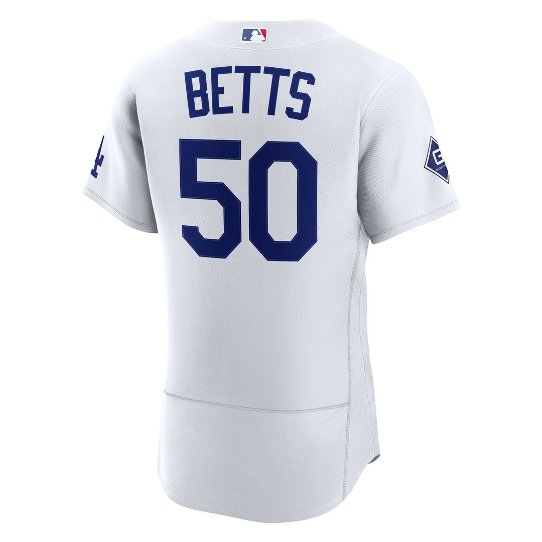 Los Angeles Dodgers Mookie Betts Nike Home Authentic Sponsor Patch Jersey - White Team Jersey Sports Fan Apparel