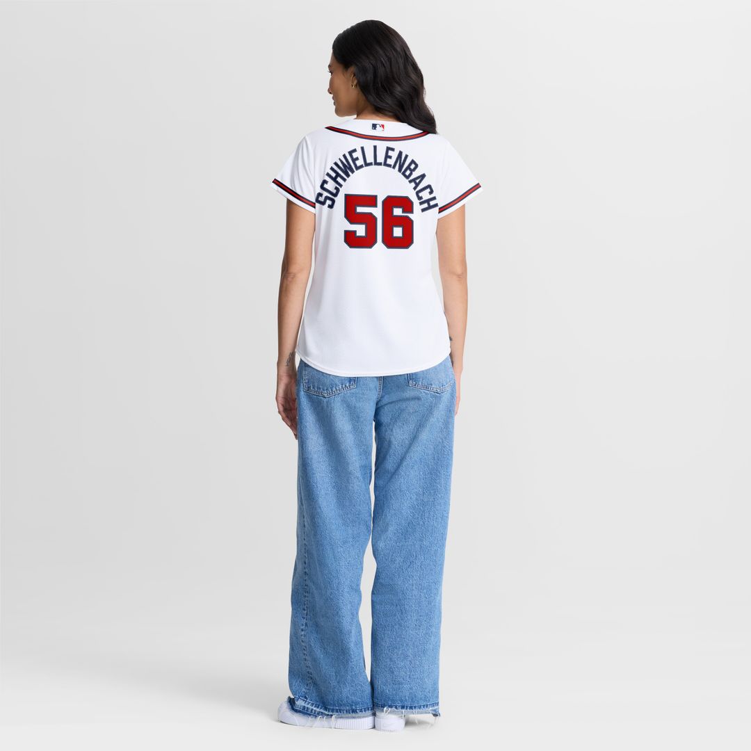 Atlanta Braves Spencer Schwellenbach Nike Women's Home Replica Jersey - White Team Jersey Sports Fan Apparel