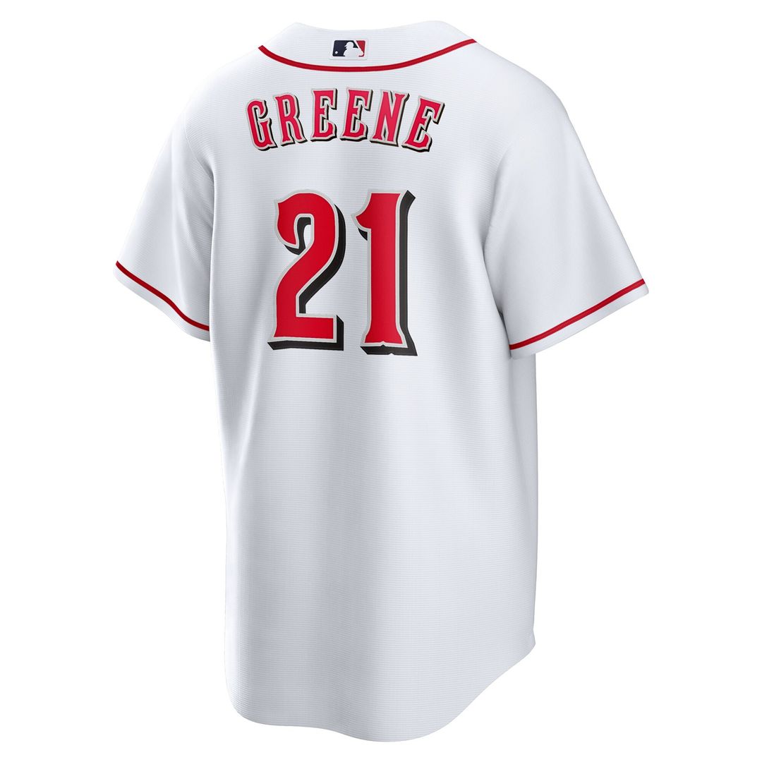 Cincinnati Reds Hunter Greene Nike Home Replica Jersey - White Team Jersey Sports Fan Apparel