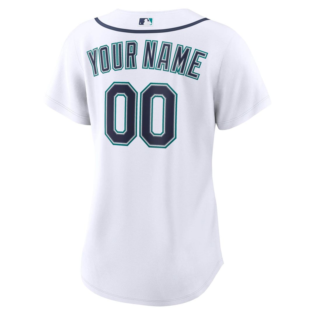 Seattle Mariners Nike Women's Home Replica Custom Jersey - White Team Jersey Sports Fan Apparel
