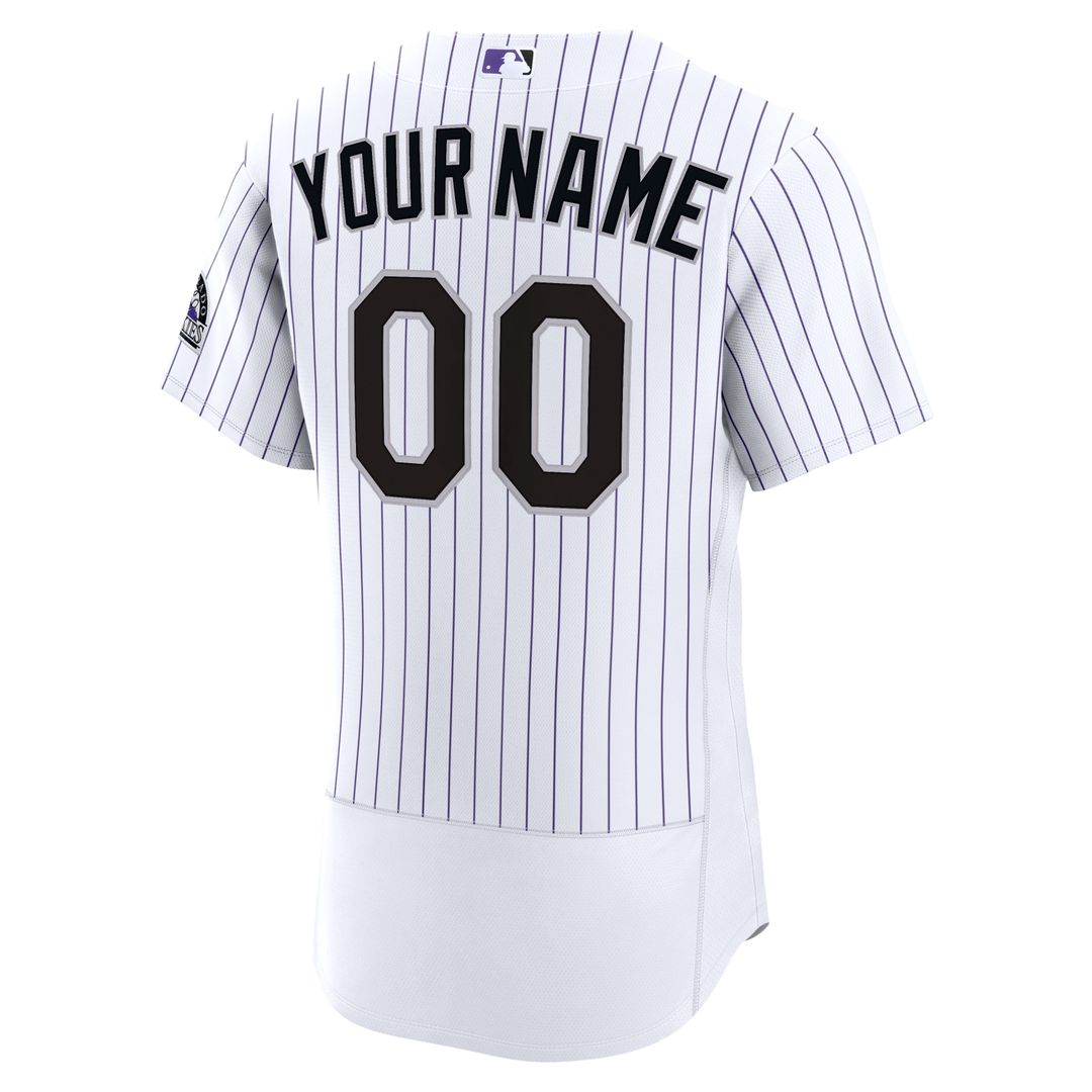 Colorado Rockies Nike Home Authentic Custom Jersey - White Team Jersey Sports Fan Apparel