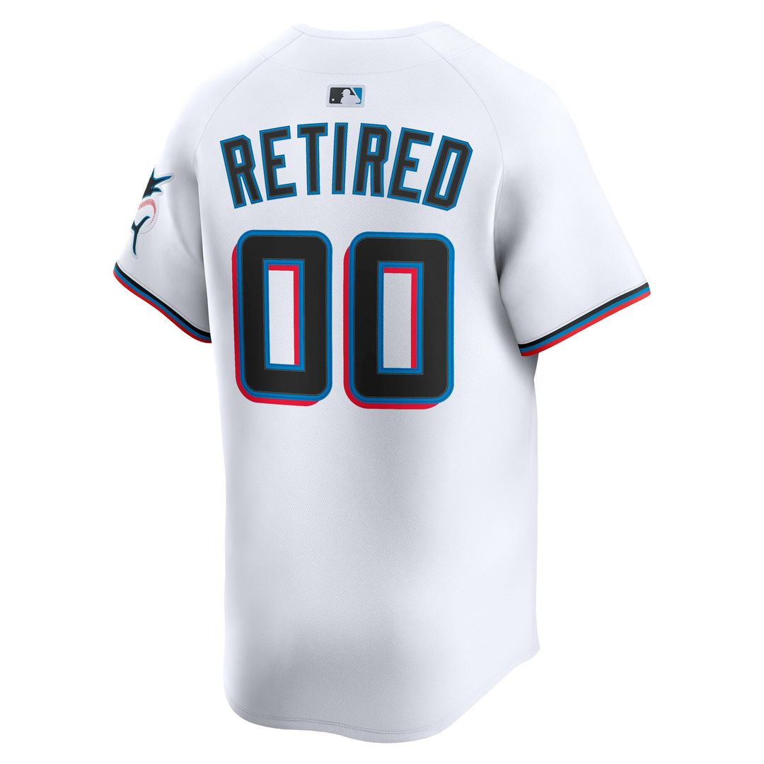 Miami Marlins Nike Home Limited Pick - A - Player Retired Roster Jersey - White Team Jersey Sports Fan Apparel