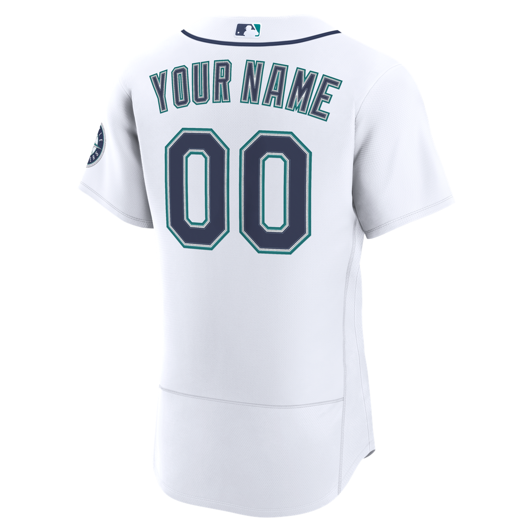 Seattle Mariners Nike Home Authentic Custom Jersey - White Team Jersey Sports Fan Apparel